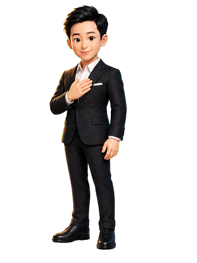 Cartoon figure of Sichao Li introducing an academic profile